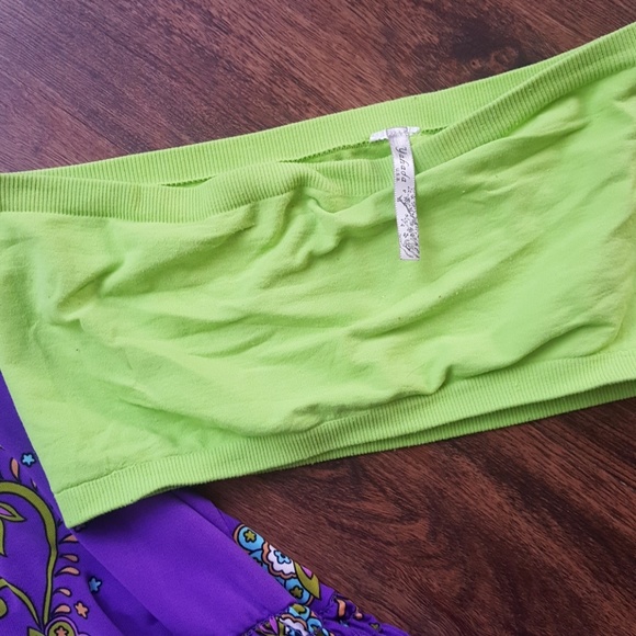 Purple Paisley Dress with Green Bandeau - Picture 4 of 7